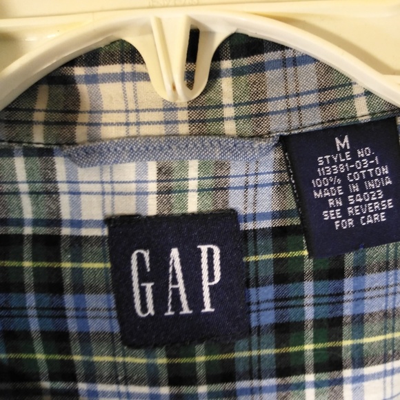 MEN'S GAP PLAID BUTTON-DOWN POCKET SHIRT SIZE M - Picture 7 of 8